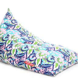 style homez XXL Pyramid Cotton Canvas Floral Printed Lounger Bean Bag With Bean Filling image 2