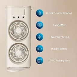 Navalkishori Double Ended Spray Fan Desk Fan with Mist Office and home zx12 Double Ended Spray Fan Desk Fan with Mist Office and home DC10 USB Air Cooler image 2