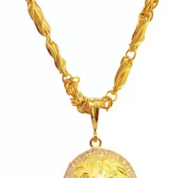 siloia 1 gram High Quality Indian Polished “20” Inches Gold Chain for Men and boy Gold-plated Plated Copper Chain image 2