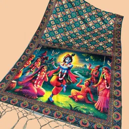 bloviate Silk Blend Printed, Applique Multicolor Women Dupatta-picture-34