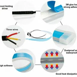 bluedrum White & Amber LED Daytime Running Lights Headlamp Indicator Car FancyLights B600 Car Fancy Lights image 3