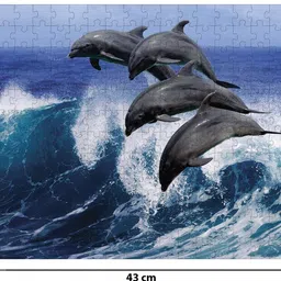 webby Beautiful Dolphins Wooden Jigsaw Puzzle, 252 pieces image 5