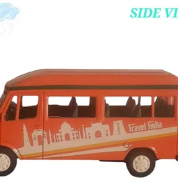 shree jee TEMPO TRAVEL TOURIST MINI BUS WITH TAILGATE OPENABLE PULL BACK TOY image 5