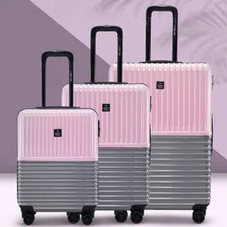Nasher Miles Set Of 3 Istanbul Colourblocked Hard Number Lock Trolley Suitcase-picture-22