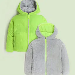 Cherry Crumble Boys Hooded Lightweight Reversable Padded Jacket-picture-39