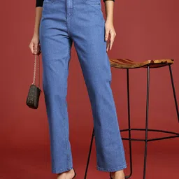 all about you Women Straight Fit High-Rise Light Fade Stretchable Jeans-image-24