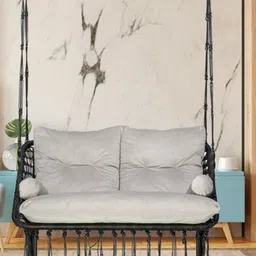 Patiofy Premium Black & Grey Double Seater Comfortable Hammock Swing Chair With Cushion-image-34