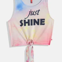 Here&Now X Game Begins Girls Typography Printed Pure Cotton Tie and Dye Crop Top-image-25