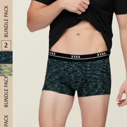 XYXX Men Pack Of 2 Black Print IntelliSoft Antimicrobial Micro Modal Trunks XYTRNK2PCKN348-image-19