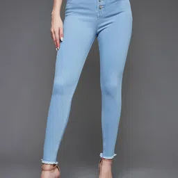Miss Chase Women Blue Skinny Fit High-Rise Clean Look Stretchable Jeans-picture-24