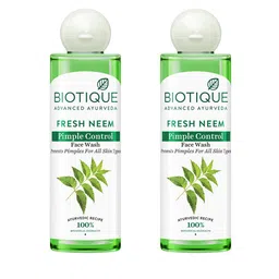 Biotique Set of 2 Fresh Neem Pimple Control Face Wash for Acne Prone Skin - 200 ml each-picture-16