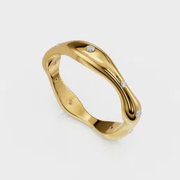 Anushka Jain Jewellery 925 Sterling Silver Gold-Plated Cubic Zirconia Studded Wave Ring-picture-57