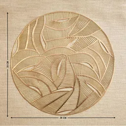 Home Centre Cinder Yellow Geometric Textured Oval Table Placemat image 4