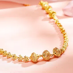 Rubans 22K Gold-Plated Handcrafted Long Necklace with Intricate Beaded Detailing image 2