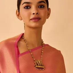 Kushal's Fashion Jewellery Gold-Plated Beaded Antique Necklace-picture-58