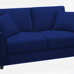 febonic Daroo Velvet 2 Seater Sofa in Imperial Blue Colour image 3