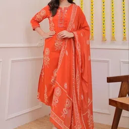 SSART Women Ethnic Motifs Printed Regular Mirror Work Kurta with Trousers & With Dupatta-picture-12