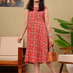 DMP FASHION Girls Ethnic Motifs Print Sleeveless A-Line Dress-image-99