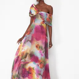 Trendyol Floral Printed Dyed Flared Sleeve Maxi Dress-picture-39
