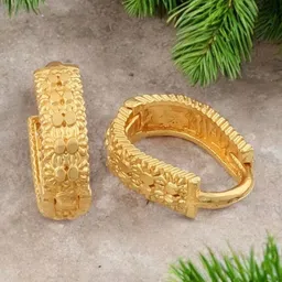 SHREE KRISHNA SHOPPING Gold-Plated Hoop Earrings-picture-7