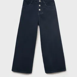 Mango Kids Girls Straight Fit Mid-Rise Pure Cotton Jeans-image-3