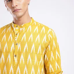 Anouk Rustic Band Collar Geometric Printed Straight Kurta image 5