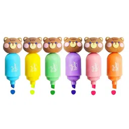YK Set Of 6 Bunny & Bear Pastel Self Design Craft Accessories Stationery-image-72