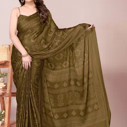 KALINI Geometric Printed Saree with Blouse piece-image-96