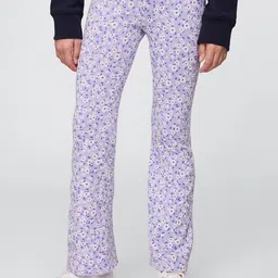 GAP Girls Floral Printed Pull-On Bootcut Flared Trousers image 1