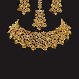 Women Click Gold Plated Stones Studded Jewellery Set image 5