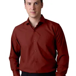 FILO HEVIS Men Classic Spread Collar Solid Cotton Formal Shirt-image-72