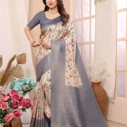 Moda Rapido Floral Zari Silk Blend Banarasi Saree-picture-25