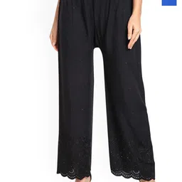 SRISARAS Women Pack Of 2 Wide Leg Cotton Parallel Trousers-image-86