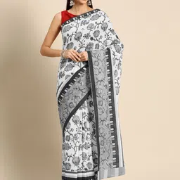 BUTA BUTI Ethnic Motif Pure Cotton Saree-picture-15