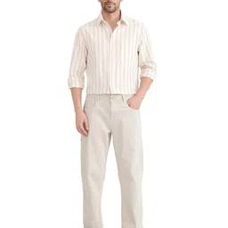 RARE RABBIT Men Comfort Spread Collar Vertical Striped Cotton Casual Shirt image 3