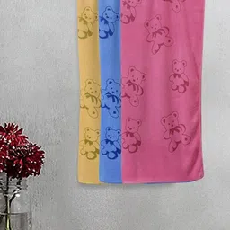 Myntra Elegant Homes Kids Beige & Blue 3 Pieces Printed Cotton 300 GSM Bath Towels-picture-36