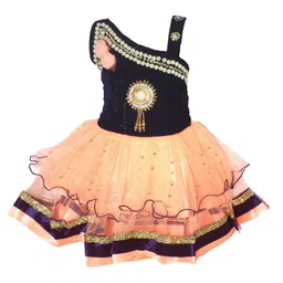 kids fashion hub Embellished Print Velvet Fit & Flare Dress-image-83