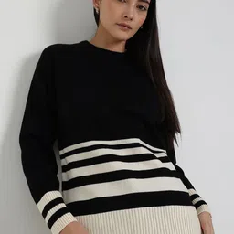 FableStreet Women Striped Pullover-image-52