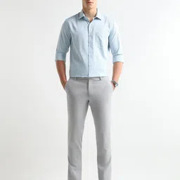 Arrow Men Slim Fit Micro Checked Spread Collar Formal Shirt image 5