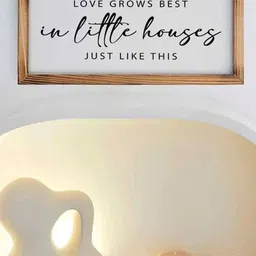 BS AMOR Brown & White Typography Printed Wooden Photo Frame Wall Decor image 3