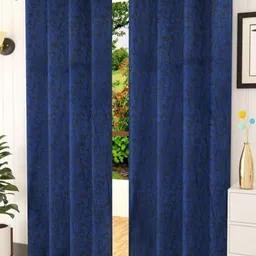Galaxy Home Decor Blue Set of 2 Room Darkening Door Curtain-image-87