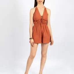 CORY EDGE Women Solid V-Neck Lightweight Jumpsuit-picture-35