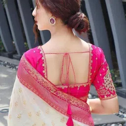 Tekson Ethnic Motifs Woven Design Zari Banarasi Saree With Blouse Piece image 2