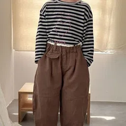 LULU & SKY Unisex Kids High-Rise Easy Wash Pleated Trousers image 2