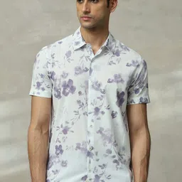 Mufti Men Slim Fit Spread Collar Floral Printed Cotton Casual Shirt-image-9