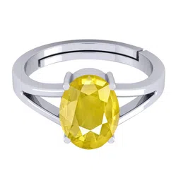 VISHVMA 3.00 Ratti to 3.50 Ratti Sapphire Pukhraj Gemstone-Studded Finger Ring image 2