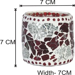Somil Vibrant Multicolor Glass Candle Holder Add A Touch Of Magic To Diwali, Parties & Candlelight Dinners, Size-7 X 7 X 7 Cm , 8.5 X 8.5 X 7 Cm Pack OF 2 image 3