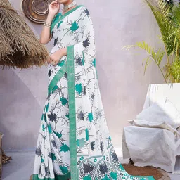 Lookmark Woven Design Printed Pure Georgette Saree image 3