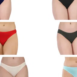 ORLIZEA Pack of 6 Women Low-Rise Cotton Blend Thongs-picture-38