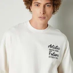 max Typography Printed Round Neck Cotton T-shirt image 2